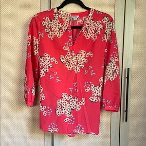 Floral Red Women's Top